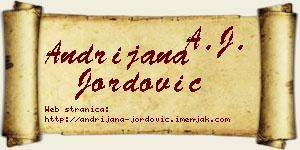 Andrijana Jordović vizit kartica